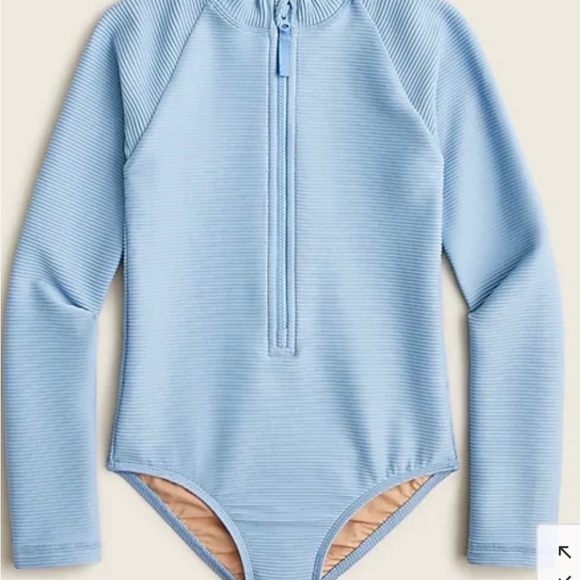 J. Crew Swim Jcrew Girls Ribbed Rash Guard Onepiece With Upf 5